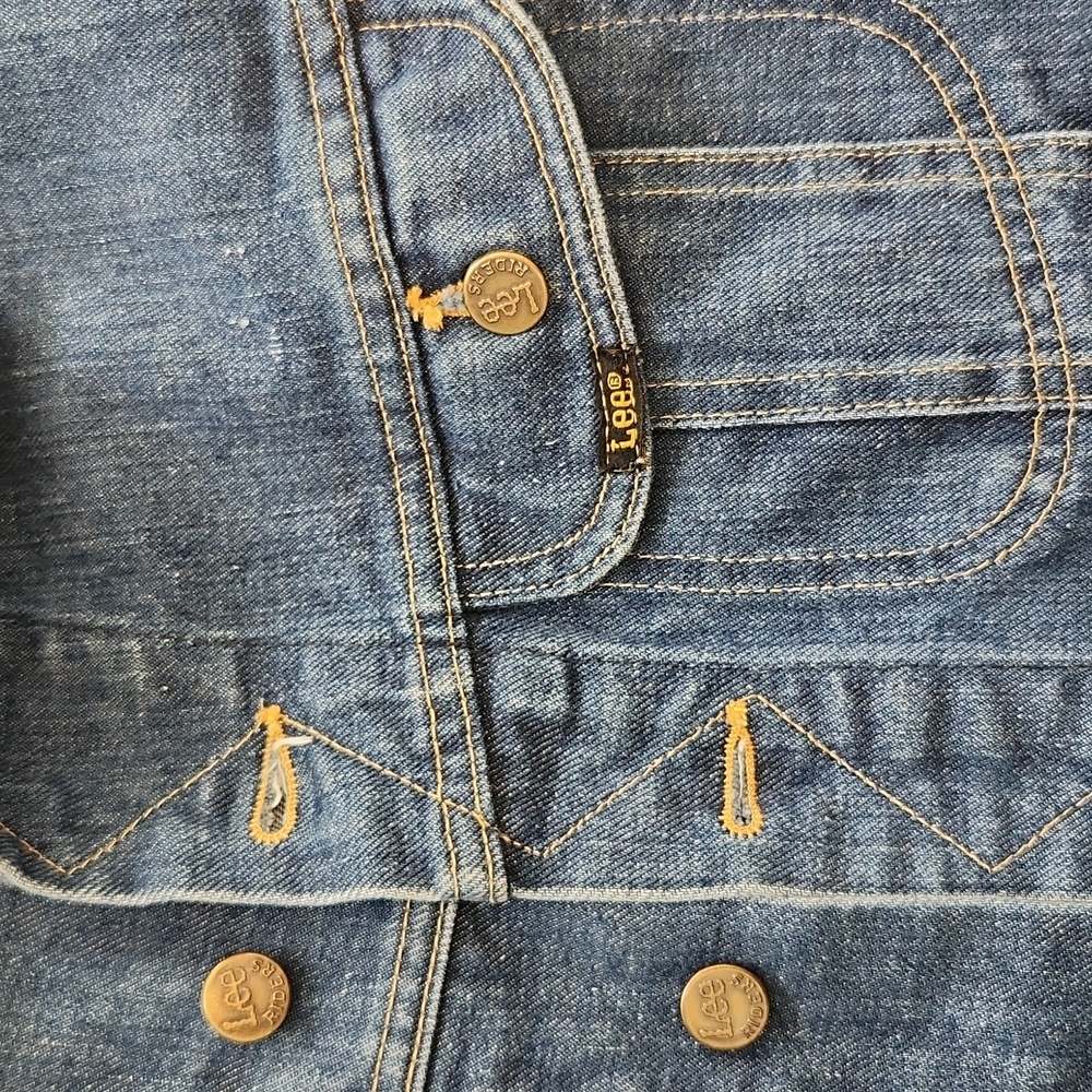Vintage 1970s Lee‎ Sanfor Set Denim Jacket Patched - Picture 3 of 9